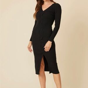 Revolve One Grey Day Cotton Cashmere Blend Isla Midi Dress Size Small